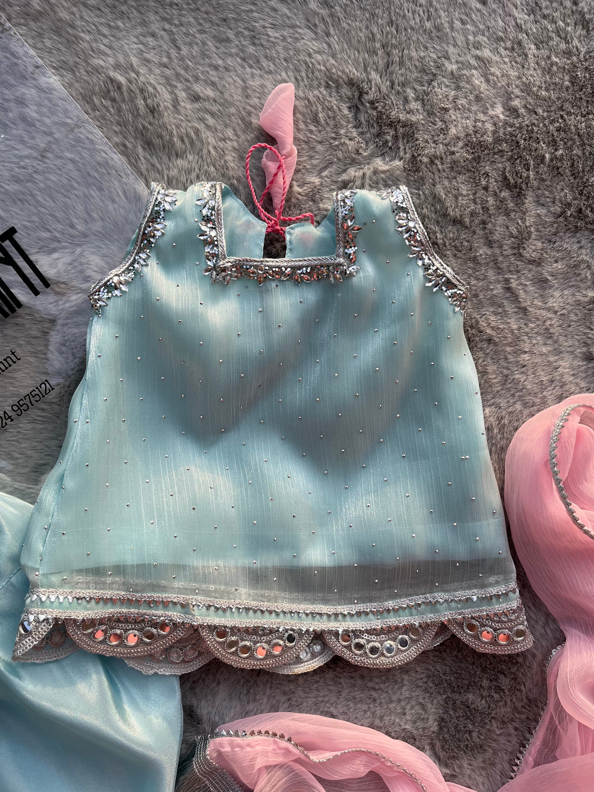 Powder blue blush 3-piece suit